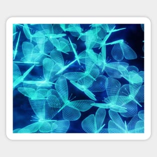 Blue neon butterflies Sticker